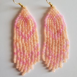 Native Alaskan Heart Beaded Earrings